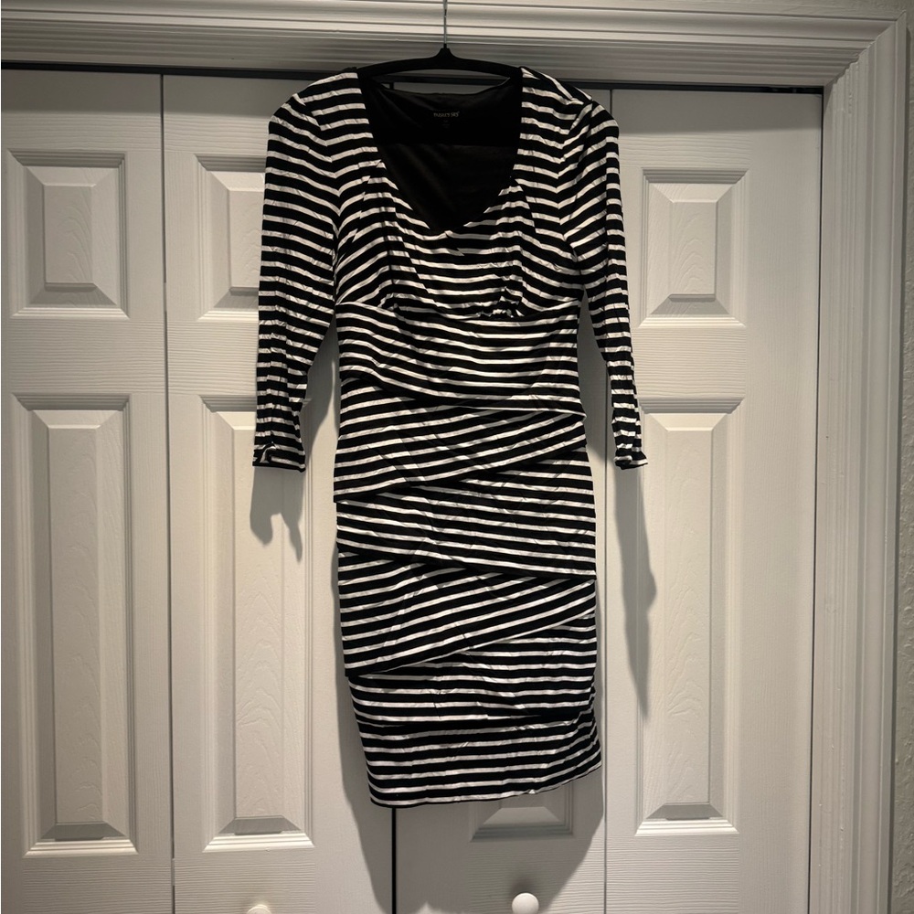 Black and White Striped Dress